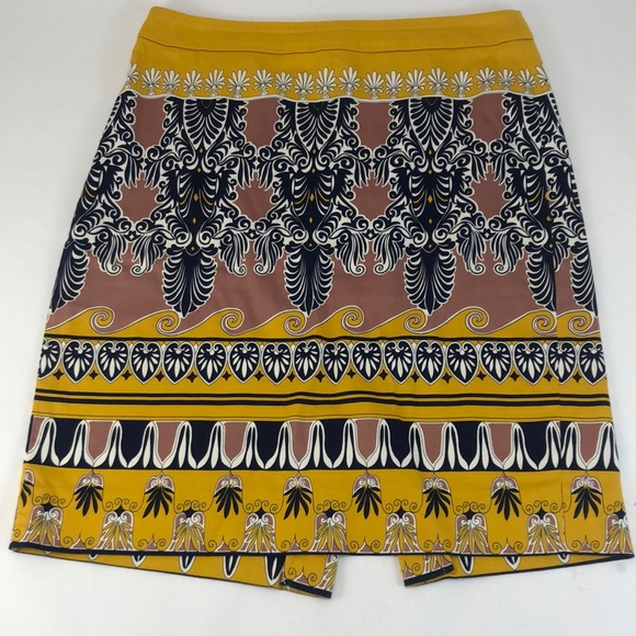 J. Crew Dresses & Skirts - J. Crew Yellow Navy Printed Pencil Skirt